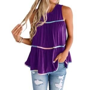 Miholl Flowy Tiered Sleeveless Summer Tank Top Sz S